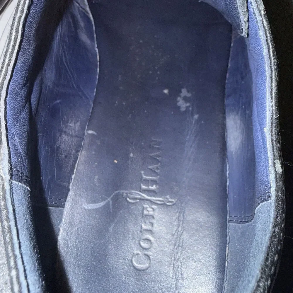 Cole Haan Black Leather Wingtip Oxfords Mens 12M Casual Brogue Dress Shoes